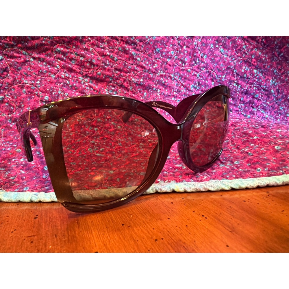 The Day Vintage Y2K Bug Eye Sunglasses Burgundy Oversized TD10206 UV400